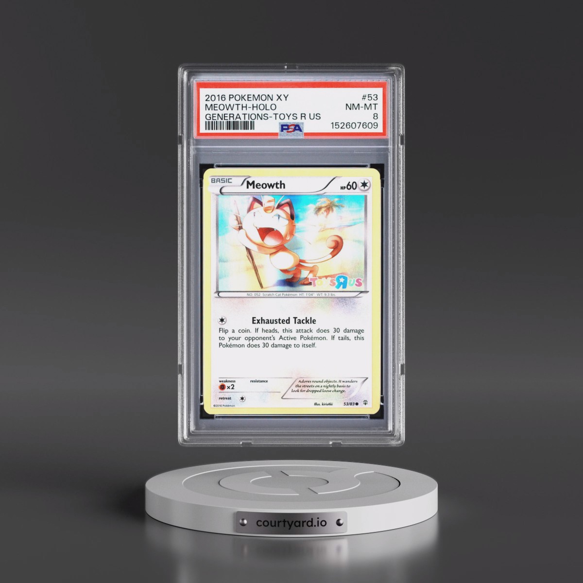 2016 Pokémon XY Generations #53 Meowth - Holo Toys R US (PSA 8 NM-MT)