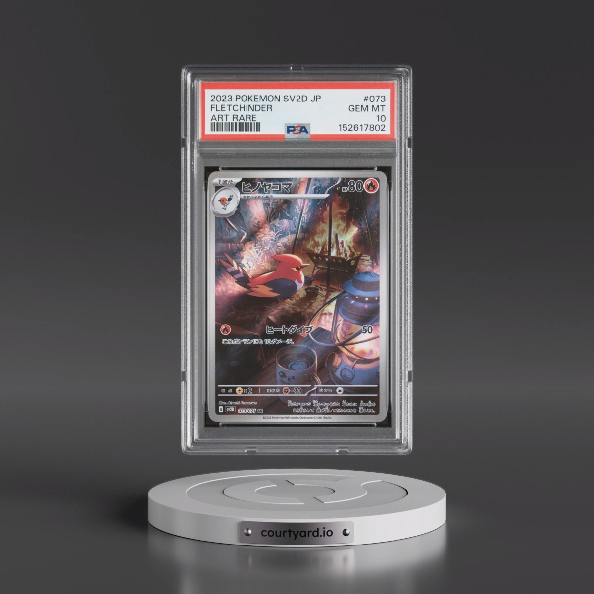 2023 Pokémon Sv2d-Clay Burst #073 Fletchinder - Art Rare (PSA 10 GEM MINT)