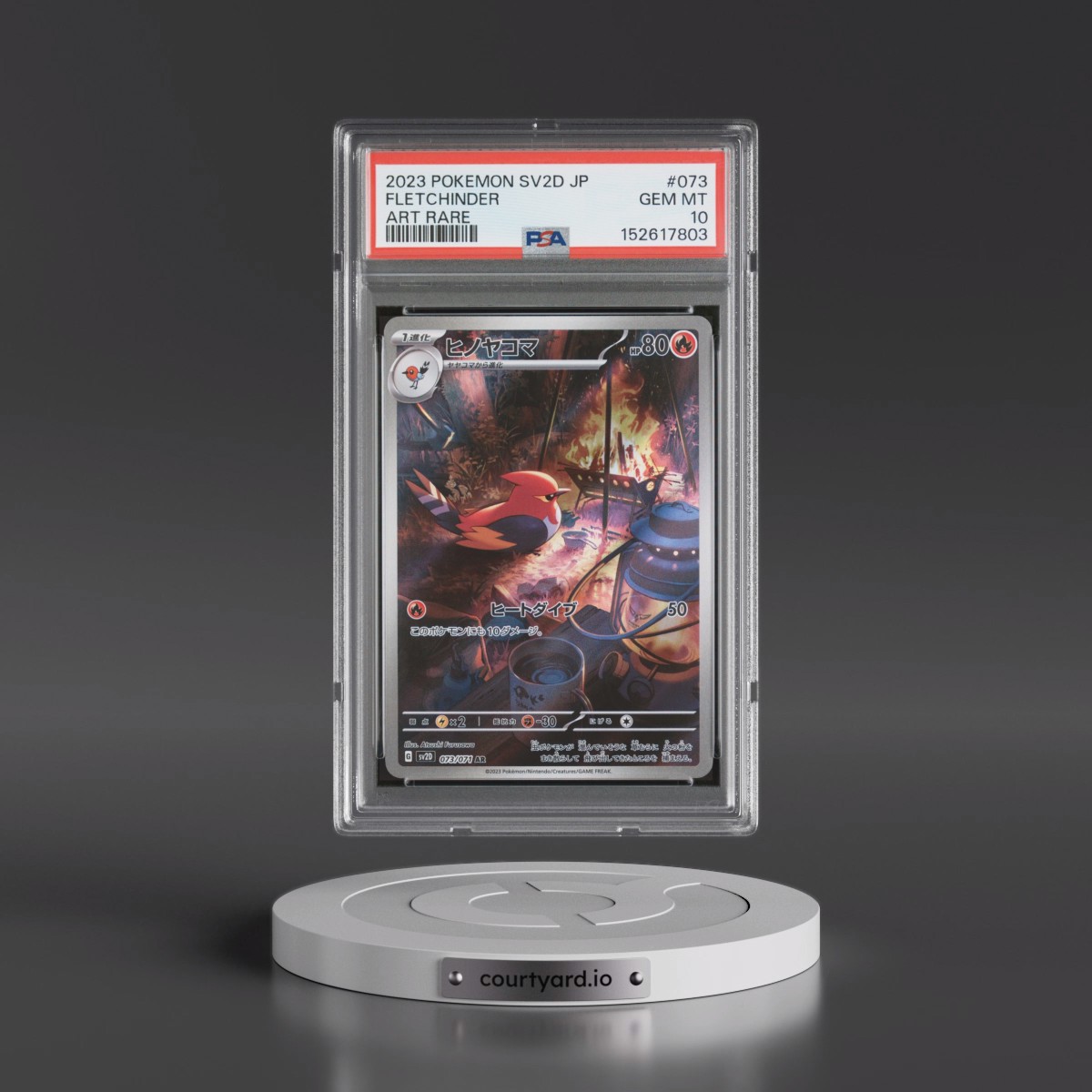 2023 Pokémon Sv2d-Clay Burst #073 Fletchinder - Art Rare (PSA 10 GEM MINT)