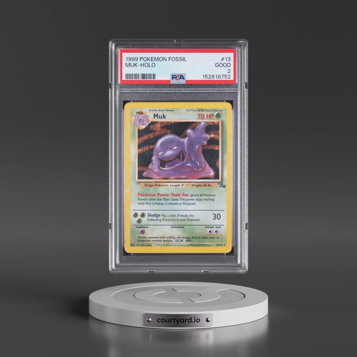 1999 Pokémon Fossil #13 Muk - Holo (PSA 2 GOOD)