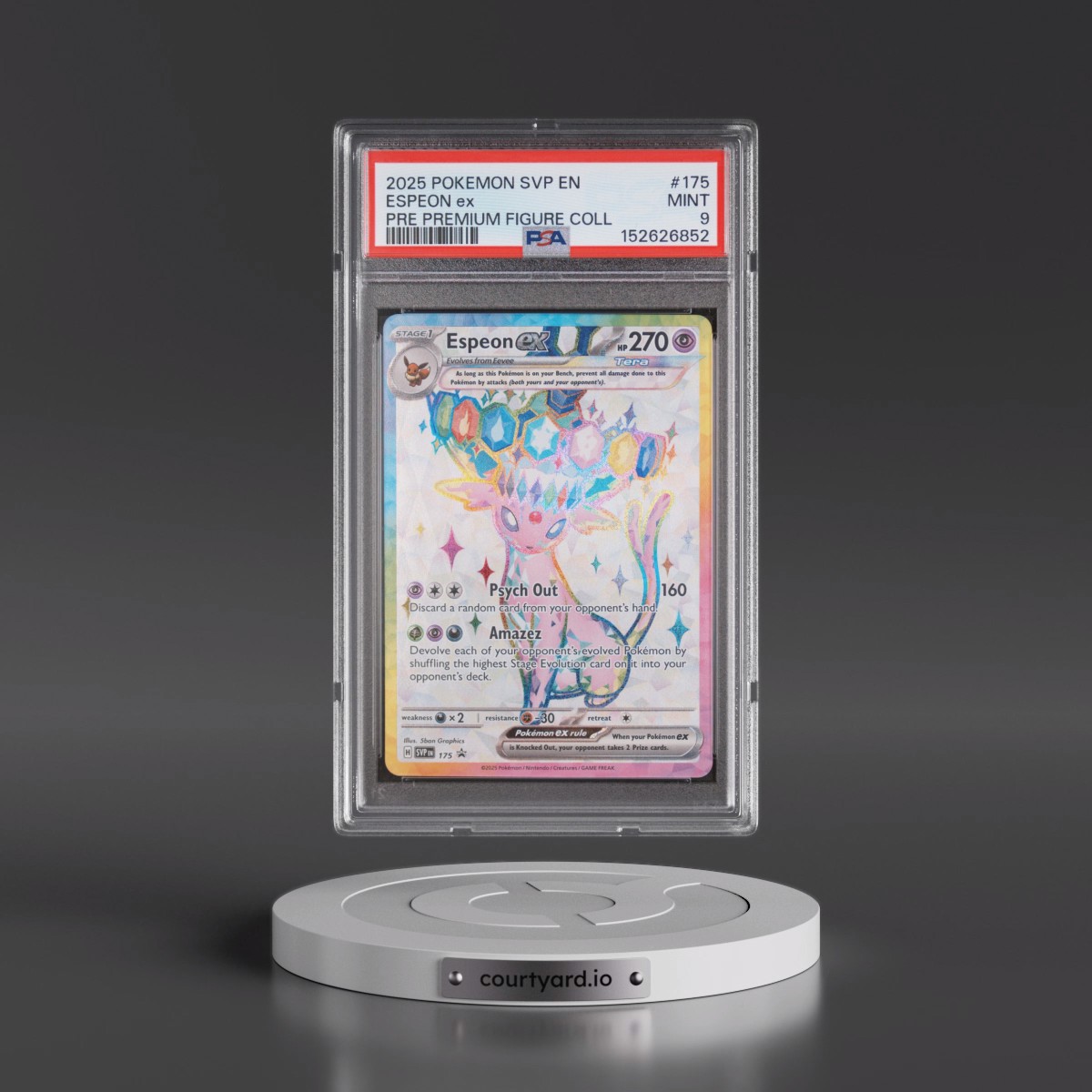 2025 Pokémon Svp EN-SV Black Star Promo #175 Espeon EX - Holo Prismatic Evolutions Premium Figure Collection (PSA 9 MINT)