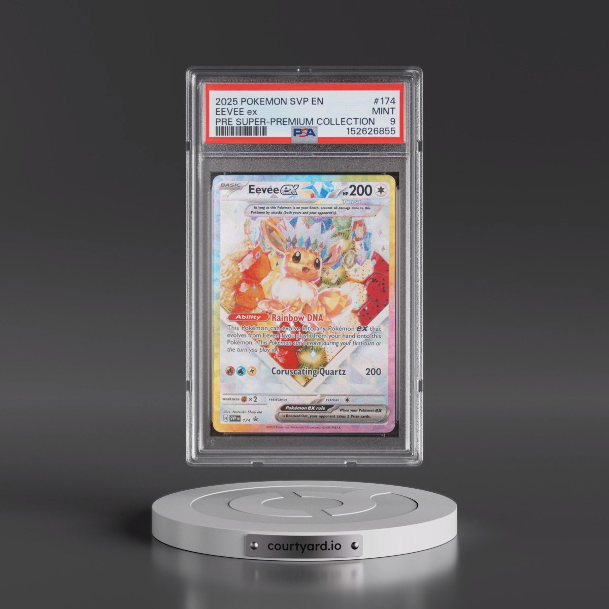 2025 Pokémon Svp EN-SV Black Star Promo #174 Eevee EX - Holo Prismatic Evolutions Super-Premium Collection (PSA 9 MINT)