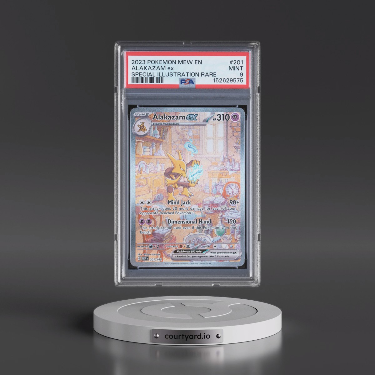 2023 Pokémon Mew EN-151 #201 Alakazam EX - Holo Special Illustration Rare (PSA 9 MINT)