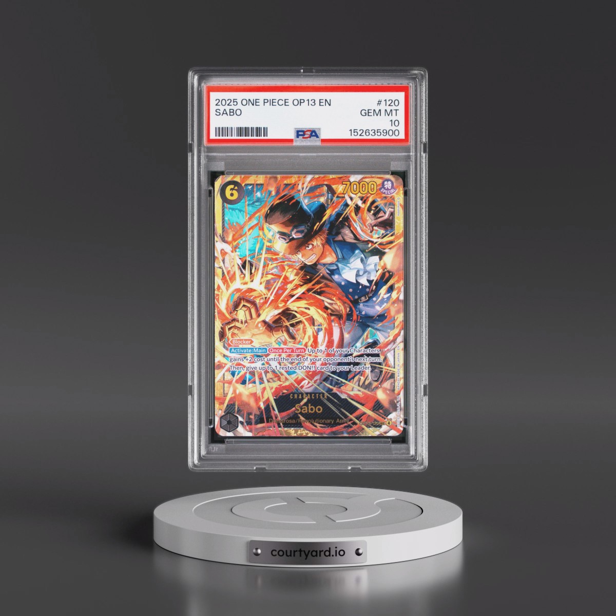 2025 One Piece OP13-Carrying on His Will #120 Sabo (PSA 10 GEM MINT)
