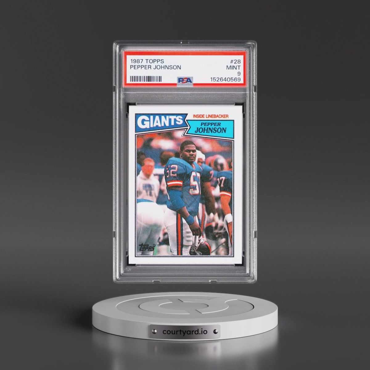 1987 Topps #28 Pepper Johnson (PSA 9 MINT)