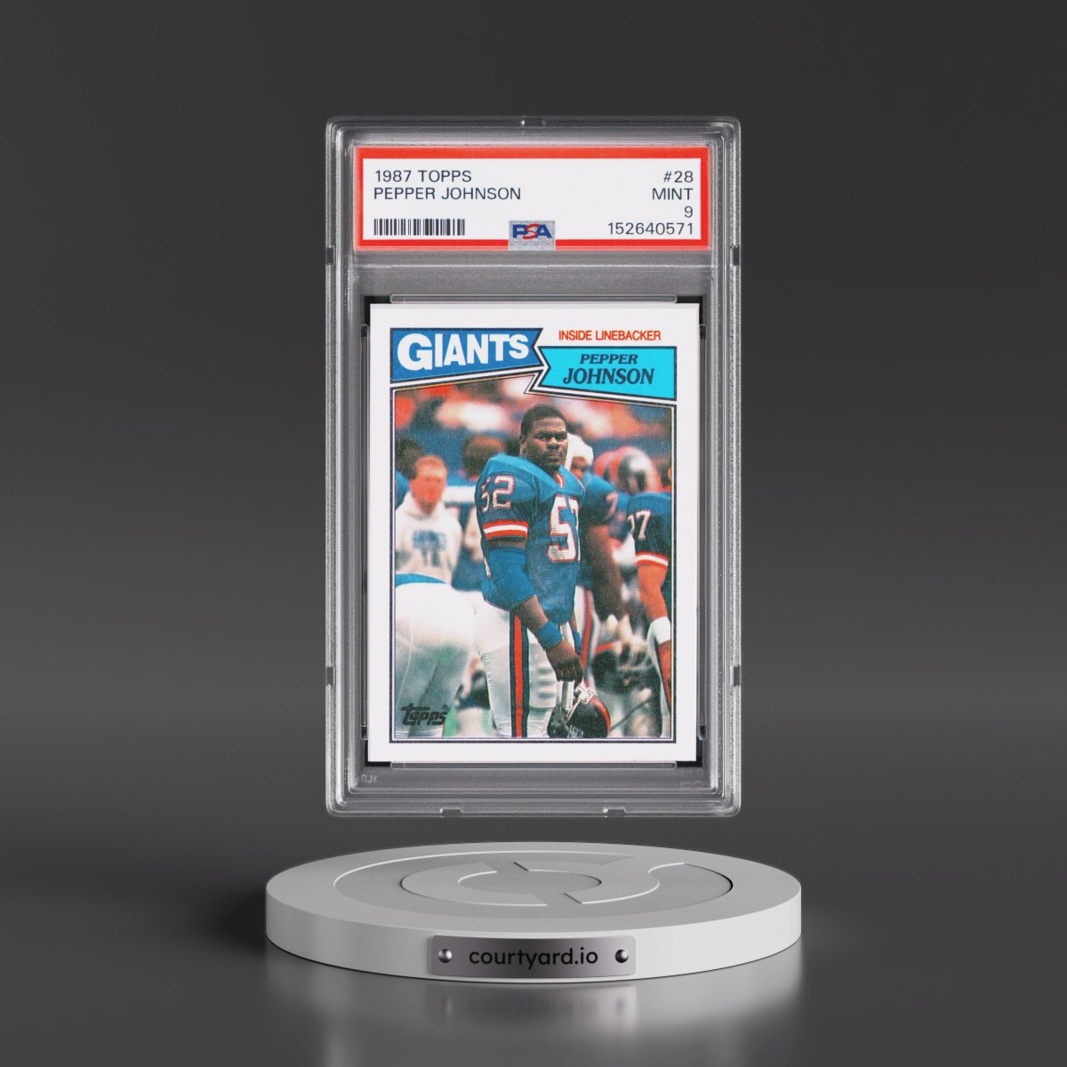 1987 Topps #28 Pepper Johnson (PSA 9 MINT)