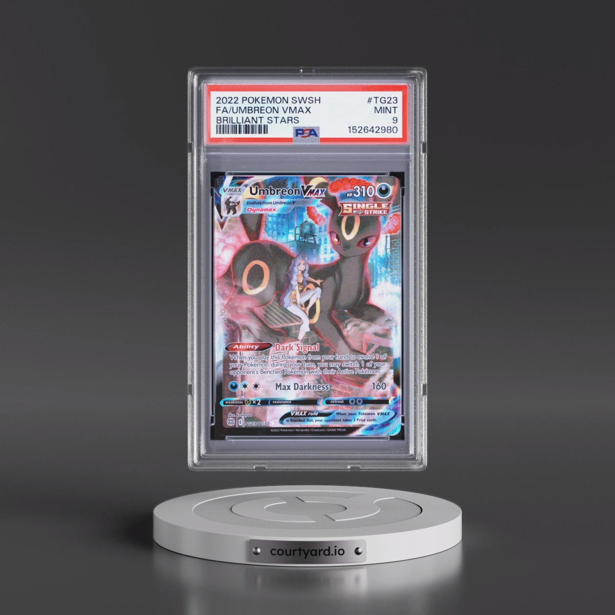 2022 Pokémon Sword & Shield Brilliant Stars #TG23 Umbreon Vmax - Full Art (PSA 9 MINT)