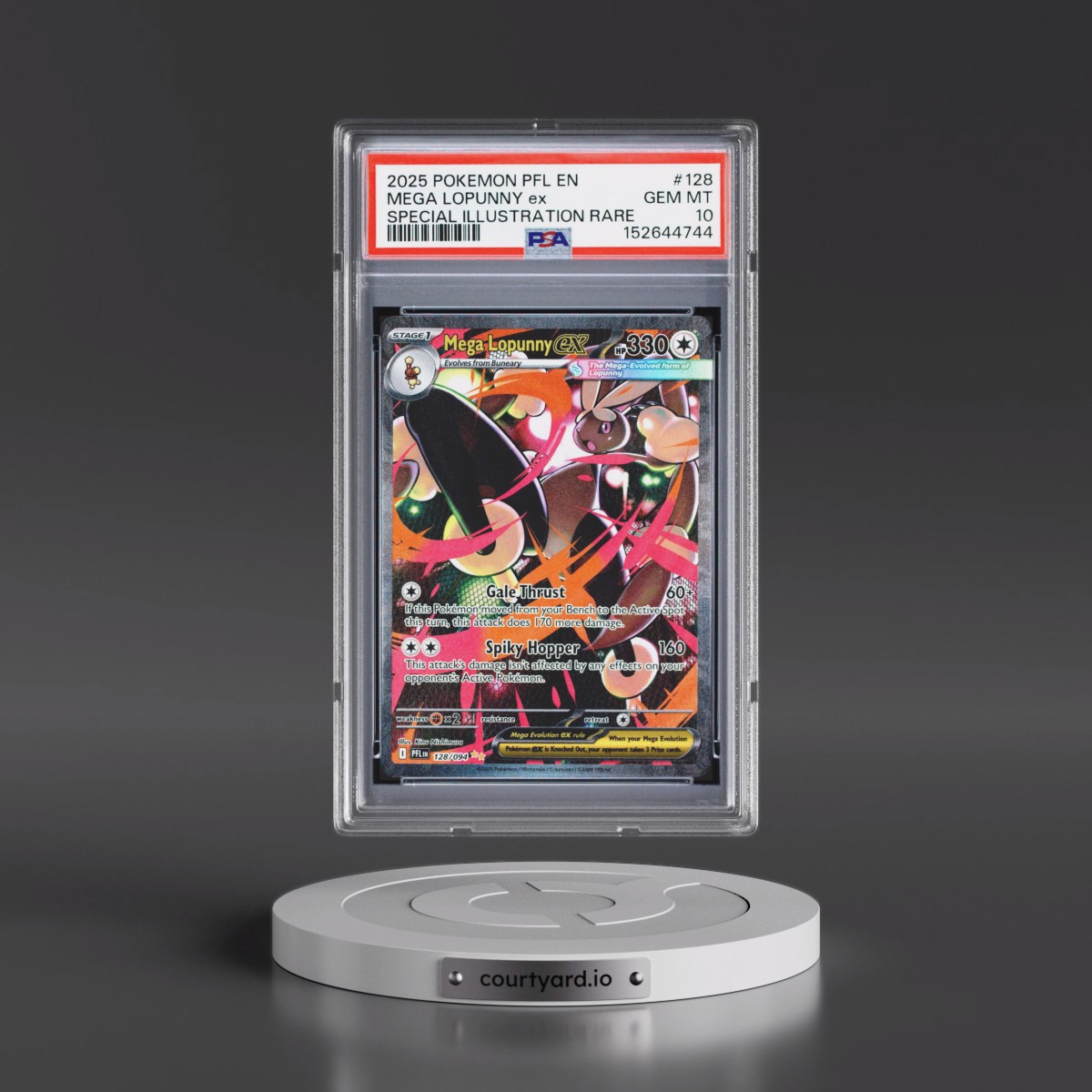 2025 Pokémon Pfl EN-Phantasmal Flames #128 Mega Lopunny EX - Holo Special Illustration Rare (PSA 10 GEM MINT)