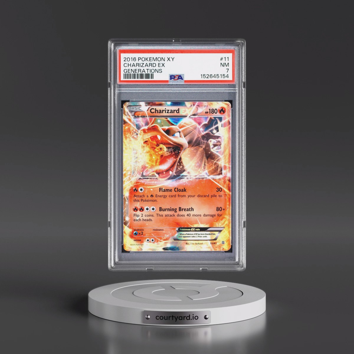 2016 Pokémon XY Generations #11 Charizard EX - Holo (PSA 7 NM)