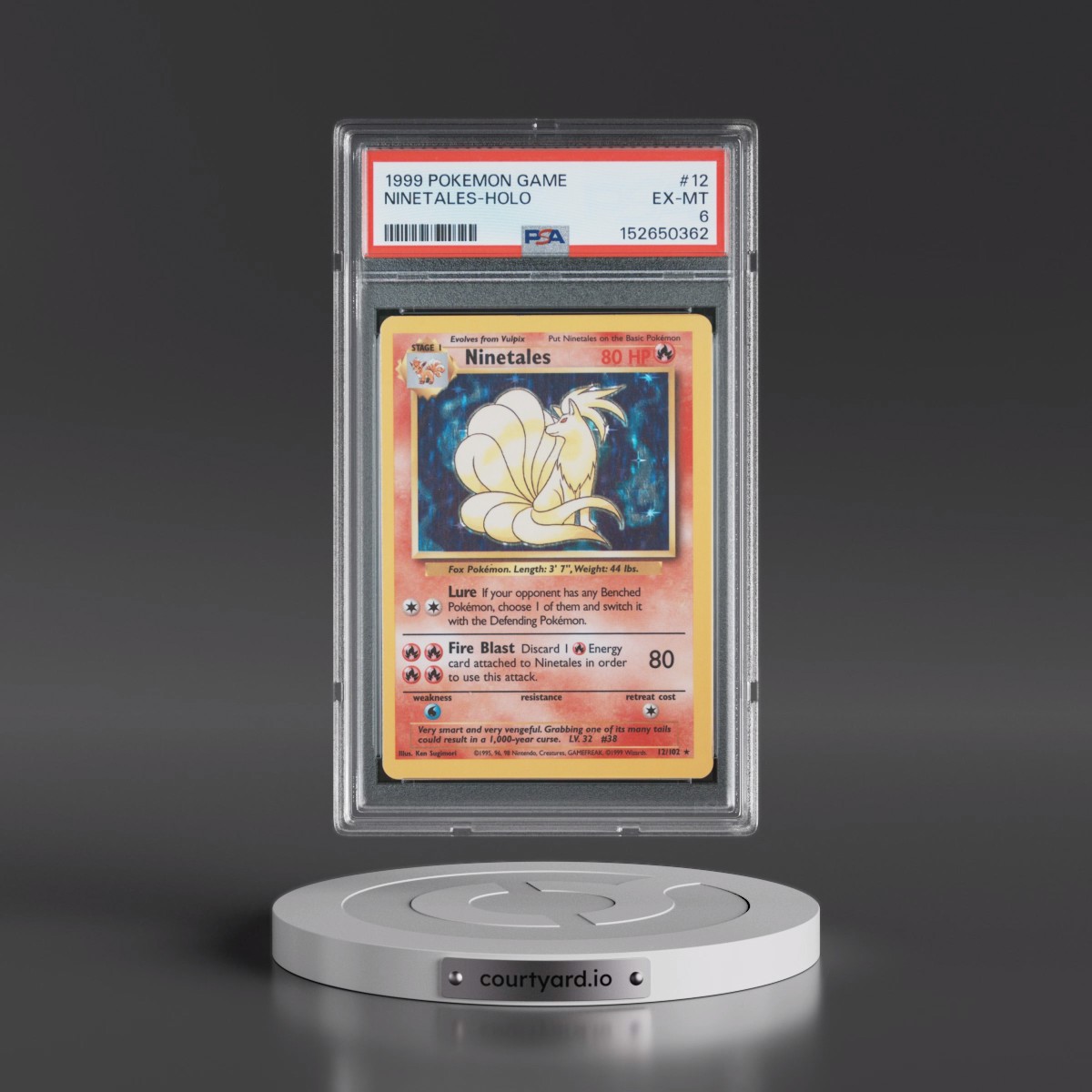 1999 Pokémon Game #12 Ninetales - Holo (PSA 6 EX-MT)
