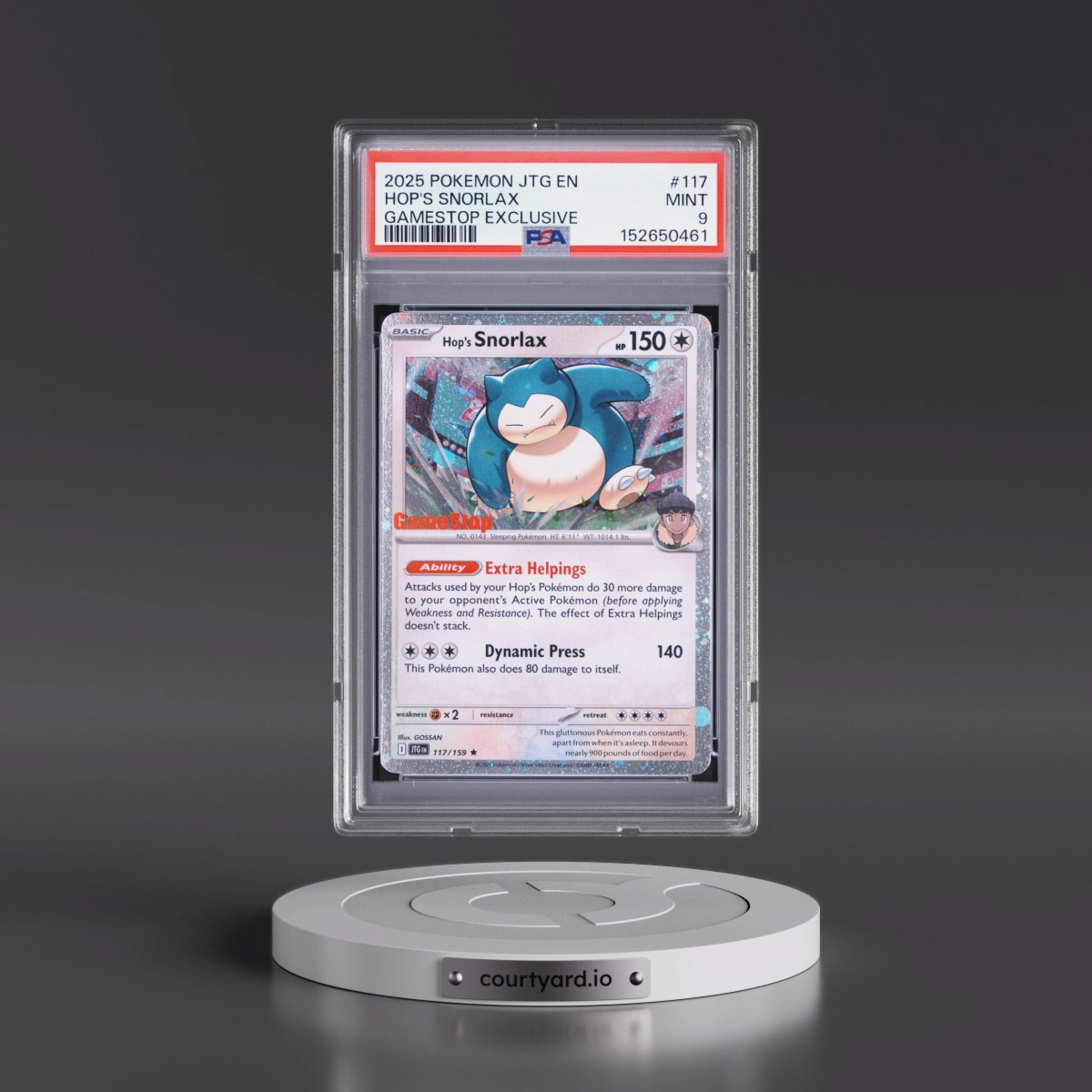 2025 Pokémon Jtg EN-Journey Together #117 Hop's Snorlax - Gamestop Exclusive (PSA 9 MINT)