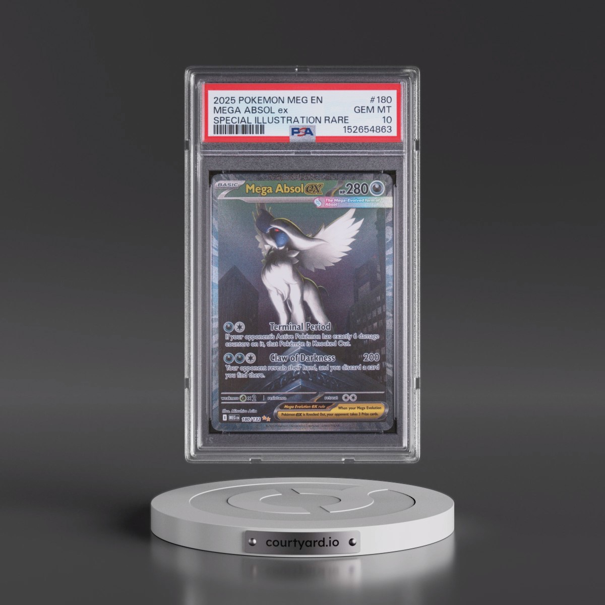 2025 Pokémon Meg EN-Mega Evolution #180 Mega Absol EX - Holo Special Illustration Rare (PSA 10 GEM MINT)