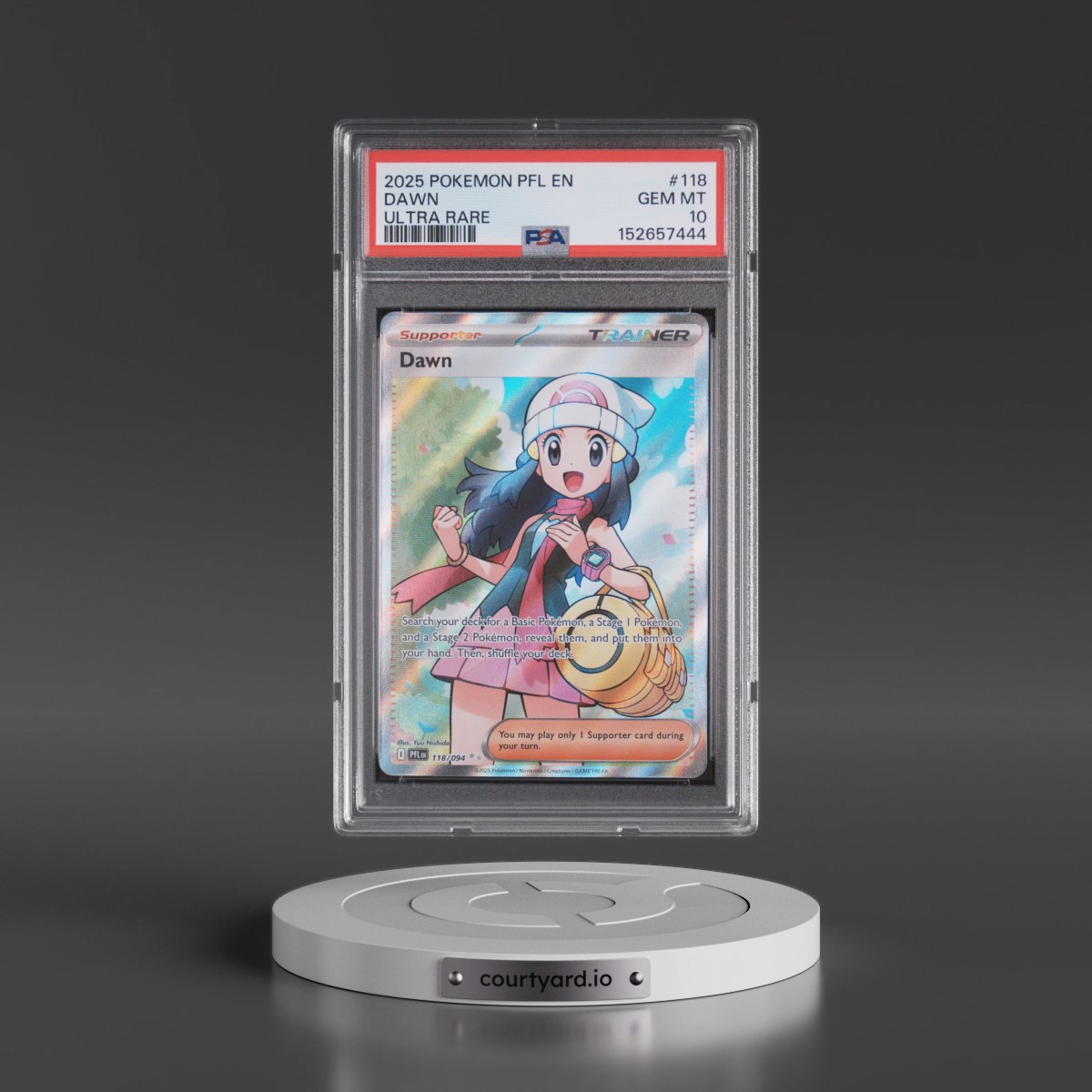 2025 Pokémon Pfl EN-Phantasmal Flames #118 Dawn - Ultra Rare (PSA 10 GEM MINT)