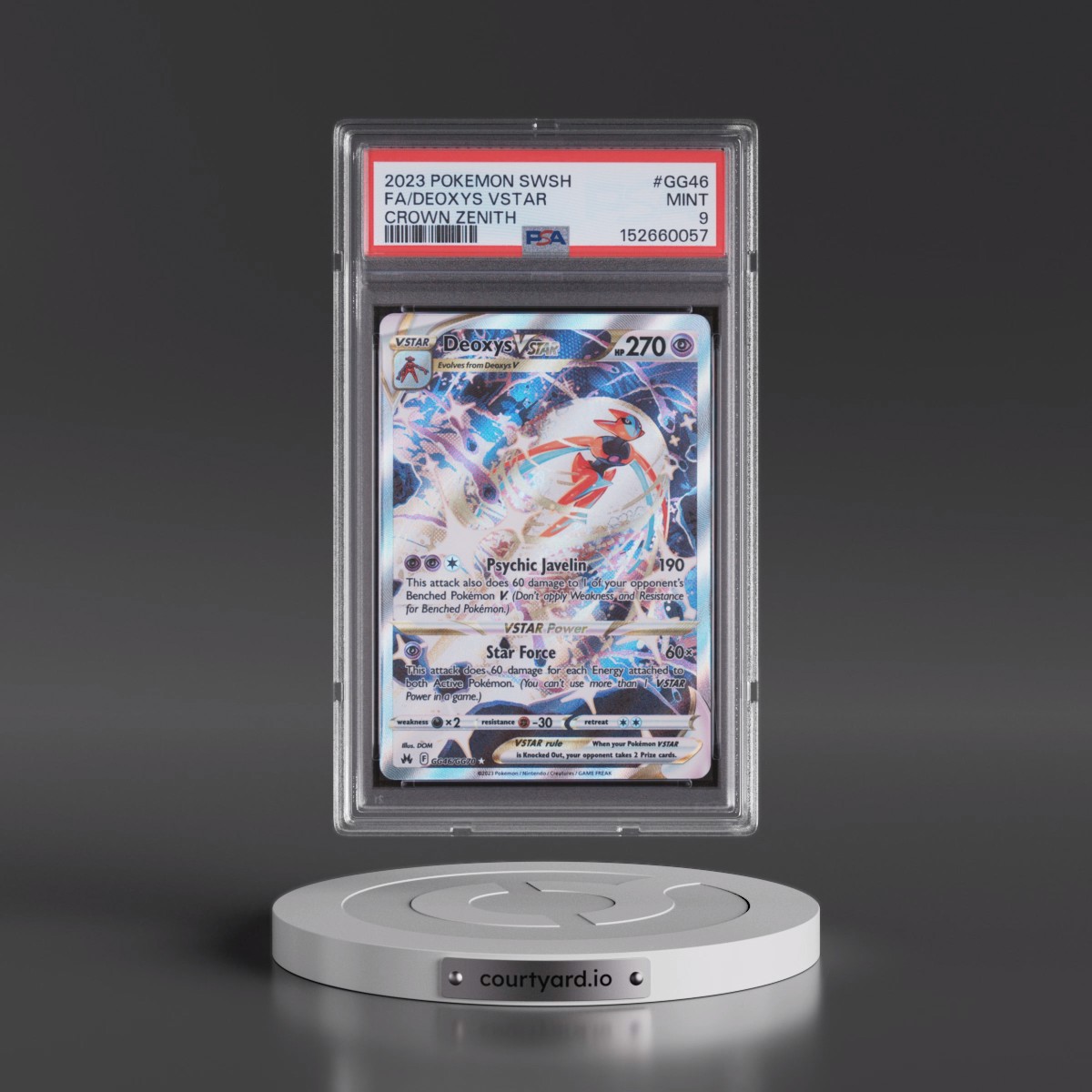 2023 Pokémon Sword and Shield Crown Zenith #GG46 Deoxys Vstar - Full Art (PSA 9 MINT)