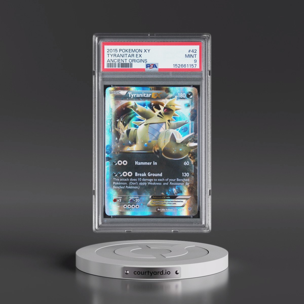 2015 Pokémon XY Ancient Origins #42 Tyranitar EX - Holo (PSA 9 MINT)