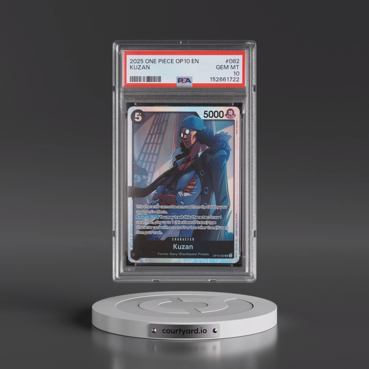 2025 One Piece OP10-Royal Blood #082 Kuzan (PSA 10 GEM MINT)