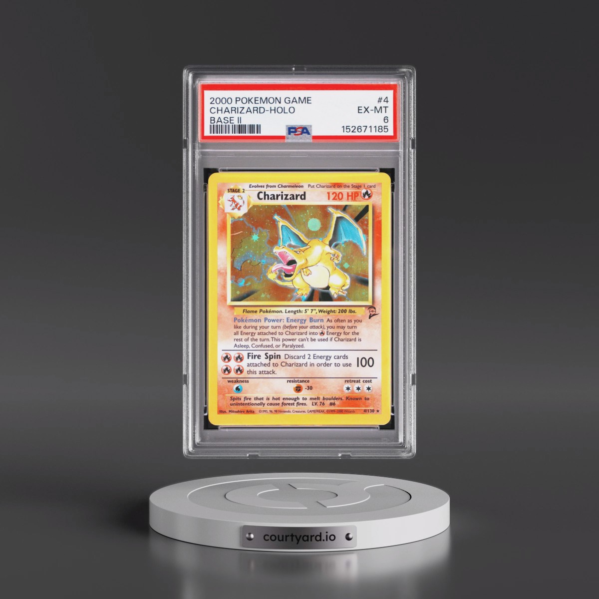 2000 Pokémon Game Base II #4 Charizard - Holo (PSA 6 EX-MT)