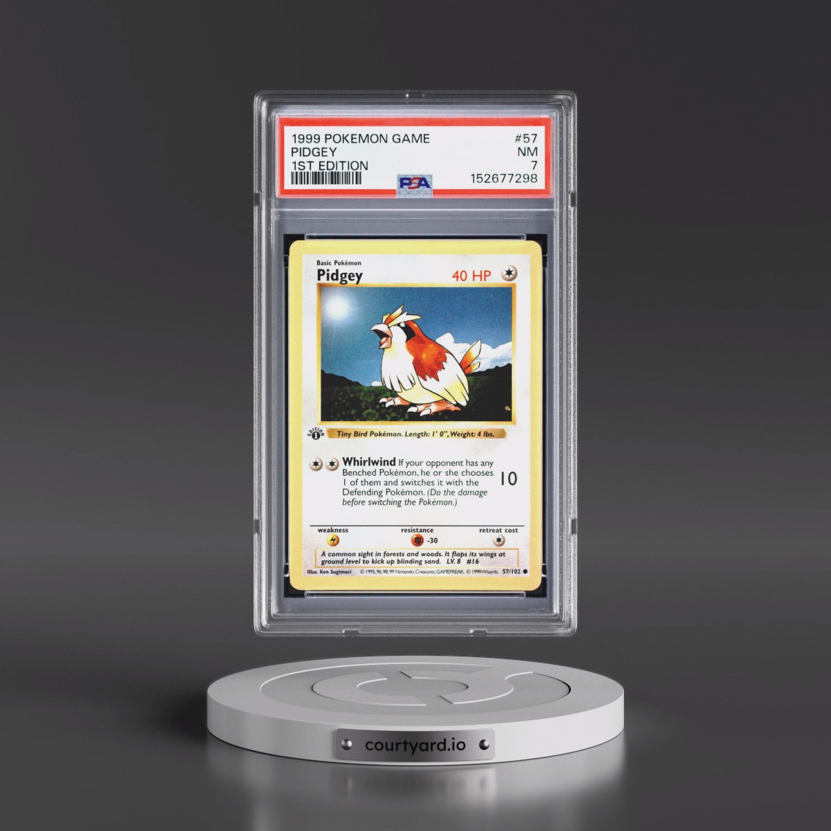1999 Pokémon Game #57 Pidgey - 1st Edition (PSA 7 NM)