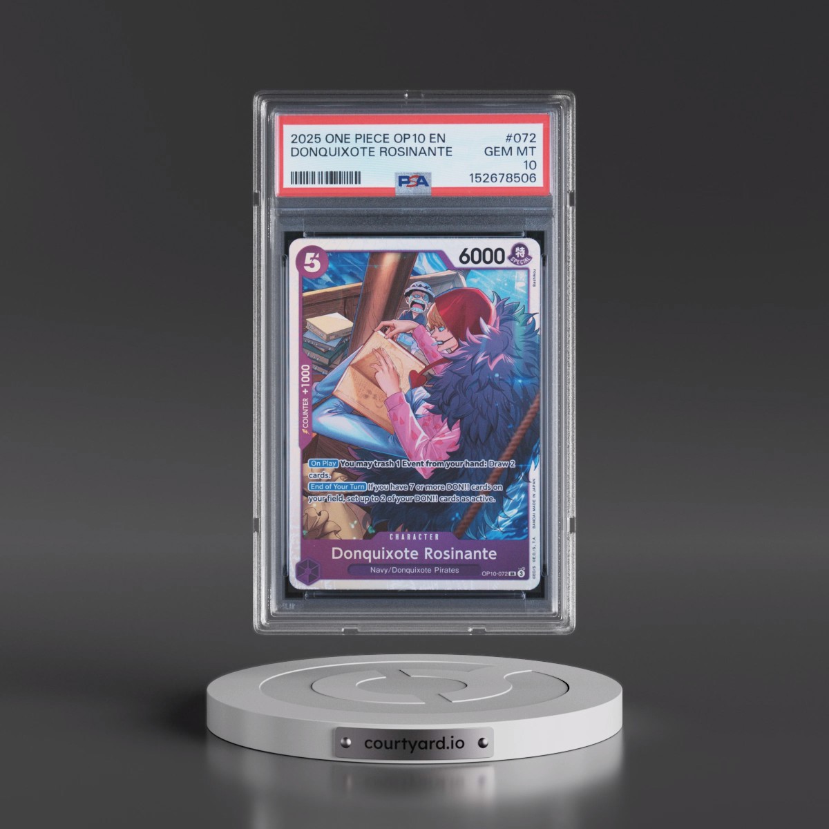 2025 One Piece OP10-Royal Blood #072 Donquixote Rosinante (PSA 10 GEM MINT)