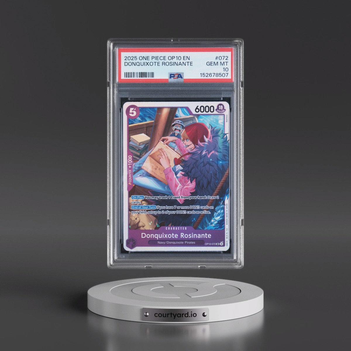 2025 One Piece OP10-Royal Blood #072 Donquixote Rosinante (PSA 10 GEM MINT)