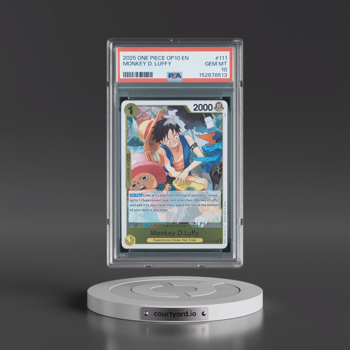 2025 One Piece OP10-Royal Blood #111 Monkey D. Luffy (PSA 10 GEM MINT)