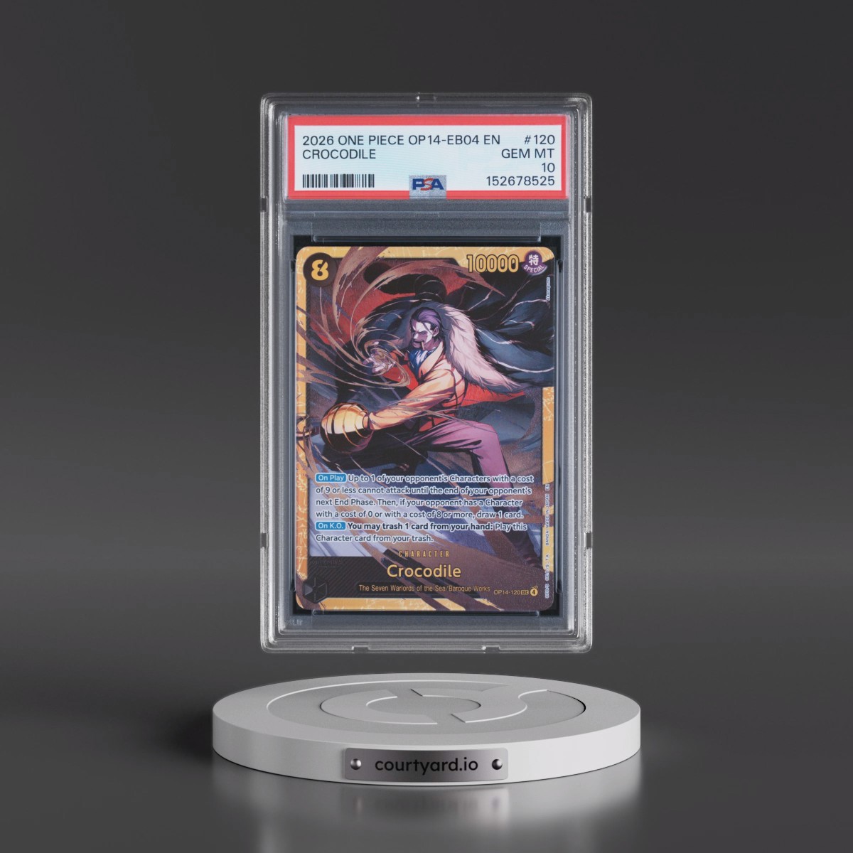 2026 One Piece OP14-EB04-the Azure Sea's Seven #120 Crocodile (PSA 10 GEM MINT)