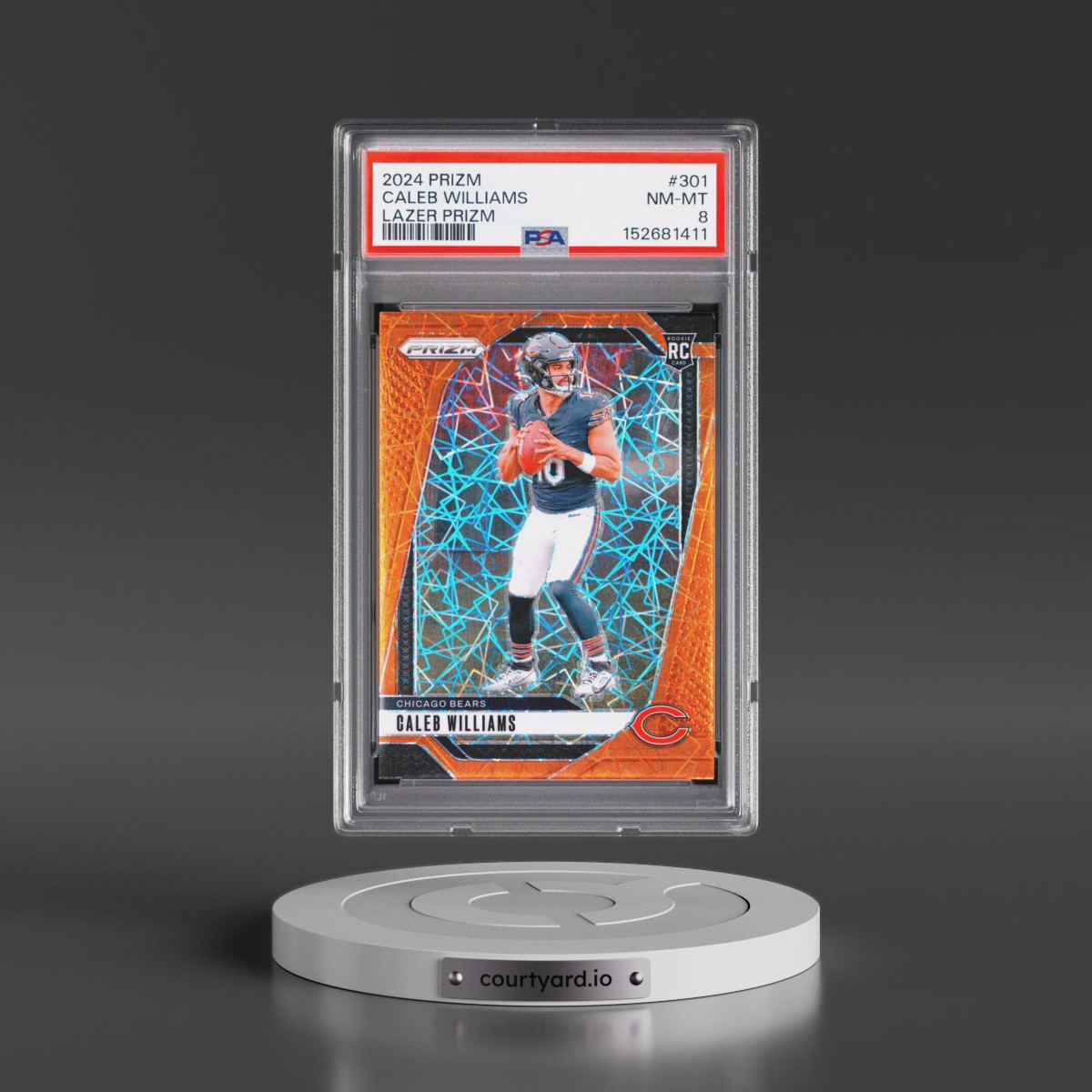 2024 Panini Prizm #301 Caleb Williams - Lazer Prizm (PSA 8 NM-MT)