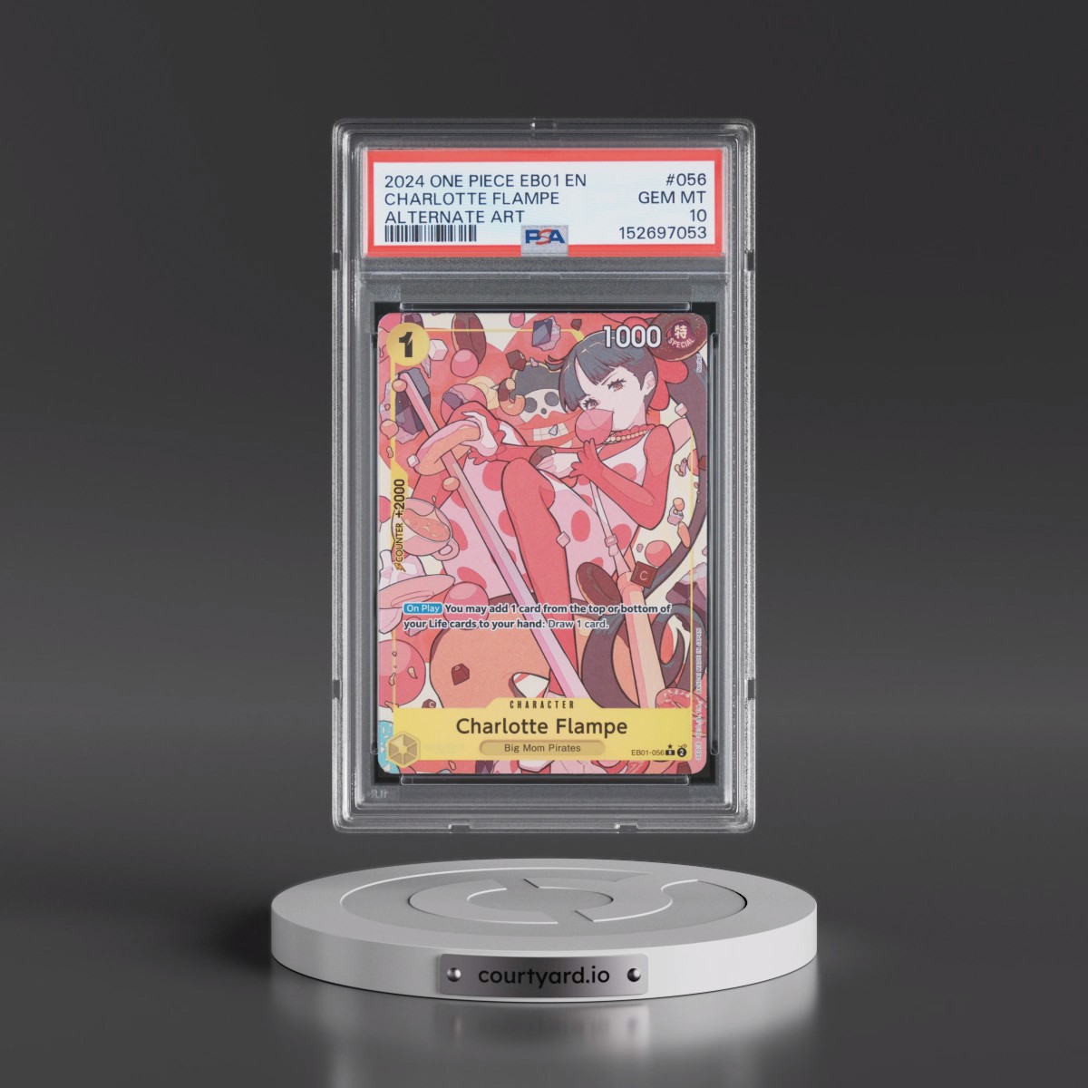 2024 One Piece EB01-Extra Booster -Memorial Collection #056 Charlotte Flampe - Alternate Art (PSA 10 GEM MINT)