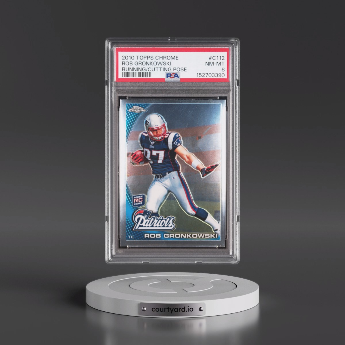 2010 Topps Chrome Rob Gronkowski - Running/Cutting Pose #C112 PSA 8