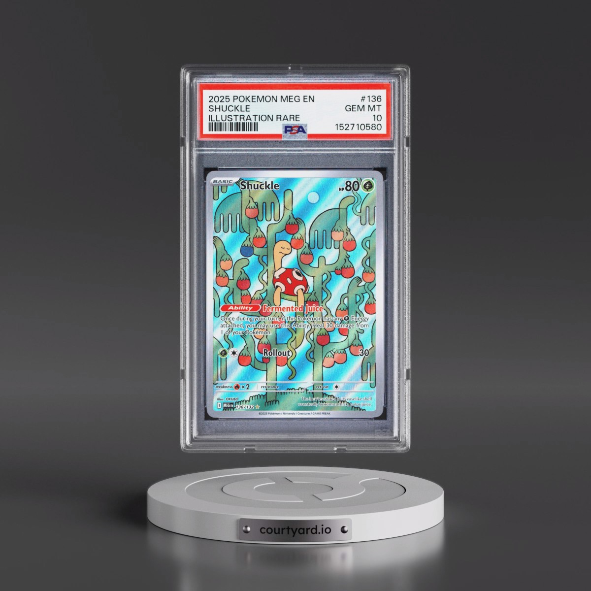 2025 Pokémon Meg EN-Mega Evolution #136 Shuckle - Illustration Rare (PSA 10 GEM MINT)