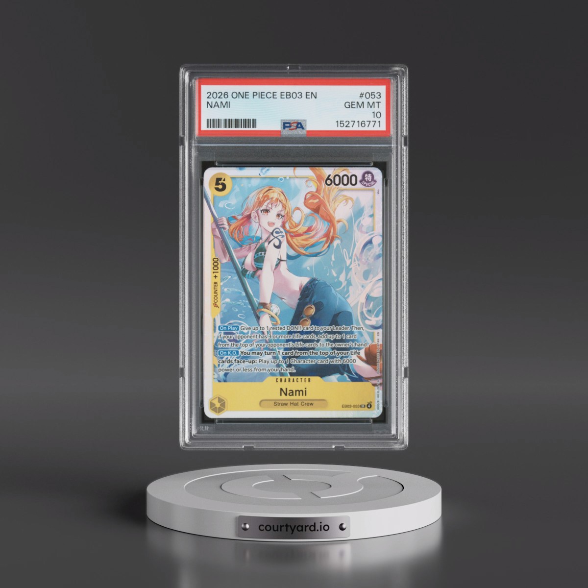 2026 One Piece EB03-Extra Booster -One Piece Heroines Edition #053 Nami (PSA 10 GEM MINT)