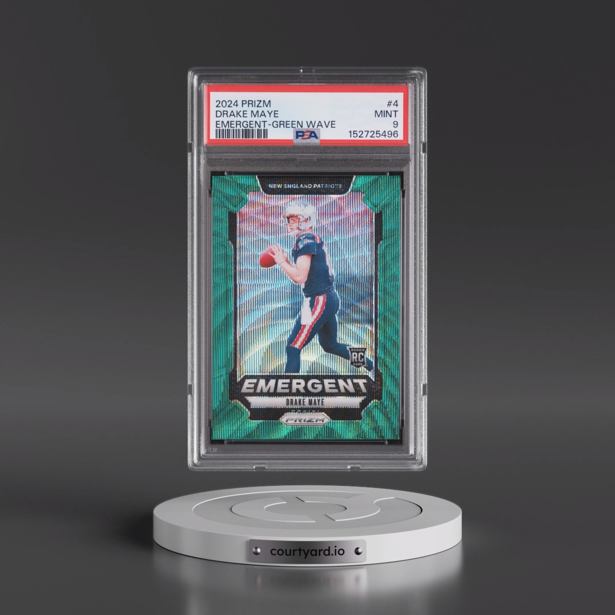 2024 Panini Prizm Emergent #4 Drake Maye - Green Wave (PSA 9 MINT)