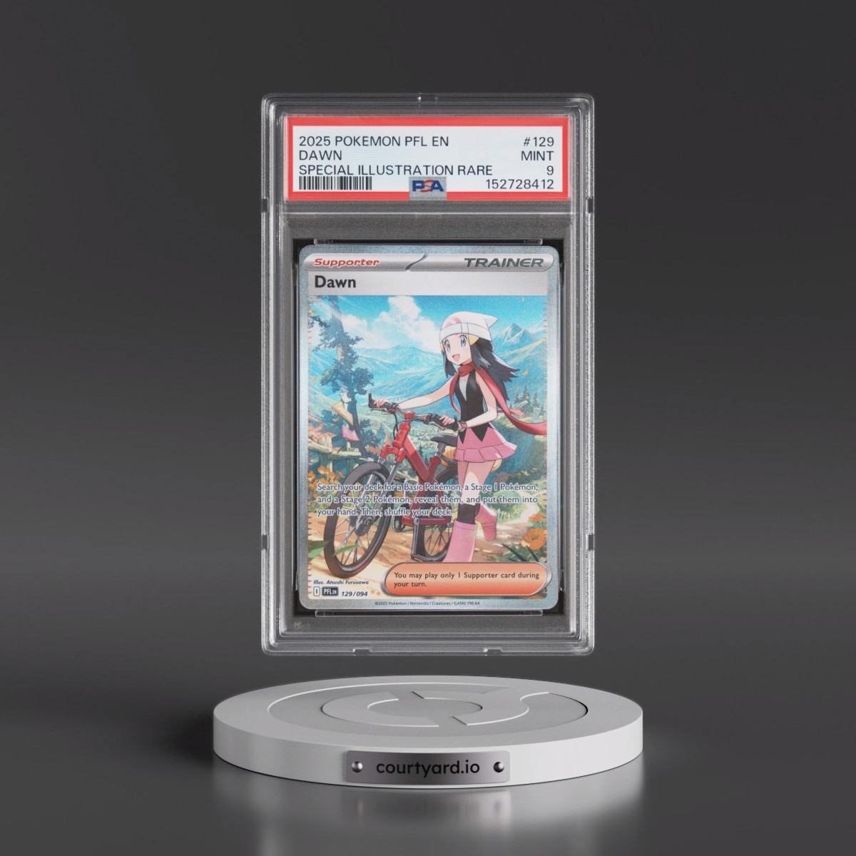 2025 Pokémon Pfl EN-Phantasmal Flames #129 Dawn - Special Illustration Rare (PSA 9 MINT)