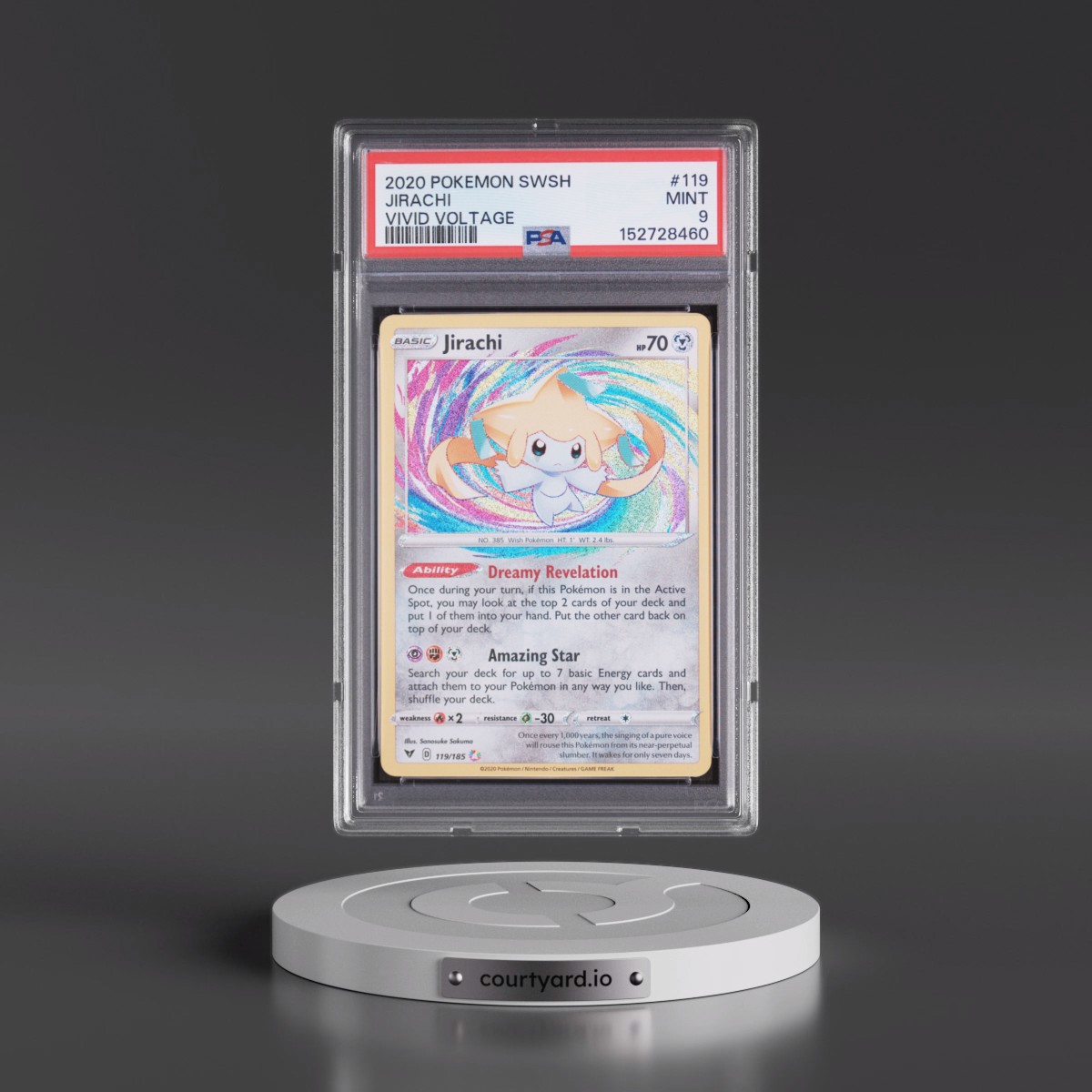 2020 Pokémon Sword & Shield Vivid Voltage #119 Jirachi (PSA 9 MINT)