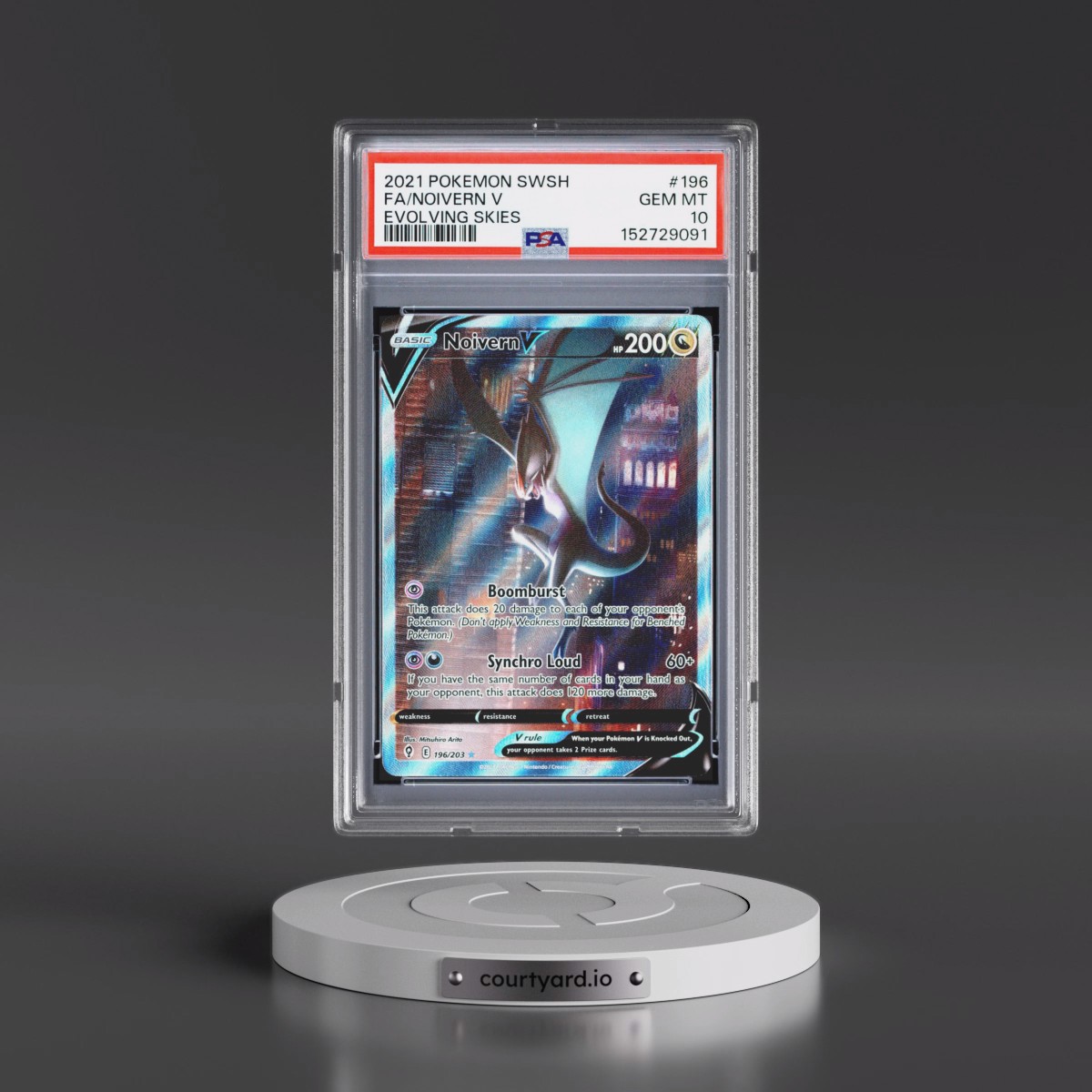 2021 Pokémon Sword & Shield Evolving Skies #196 Noivern V - Holo Full Art (PSA 10 GEM MINT)