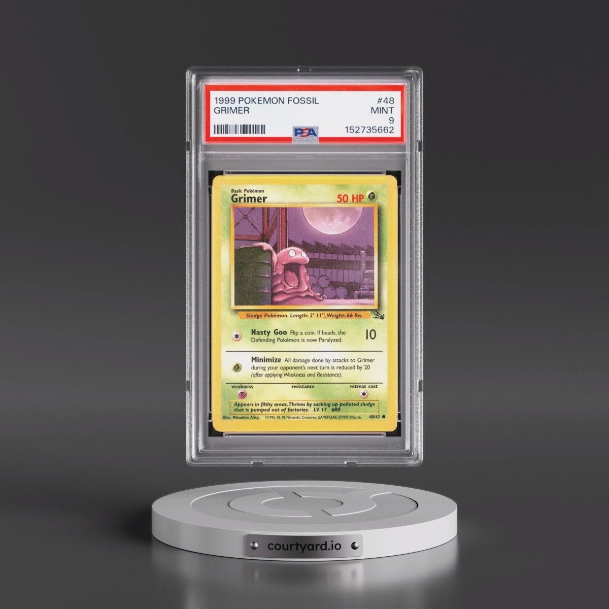 1999 Pokémon Fossil #48 Grimer (PSA 9 MINT)