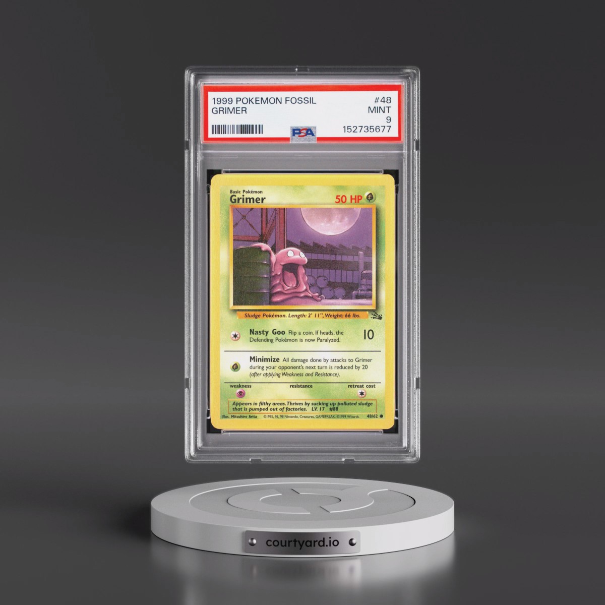 1999 Pokémon Fossil #48 Grimer (PSA 9 MINT)