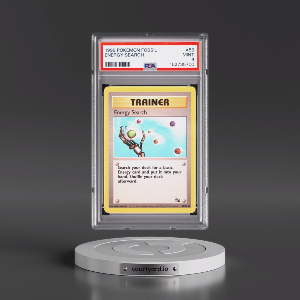 1999 Pokémon Fossil #59 Energy Search (PSA 9 MINT)