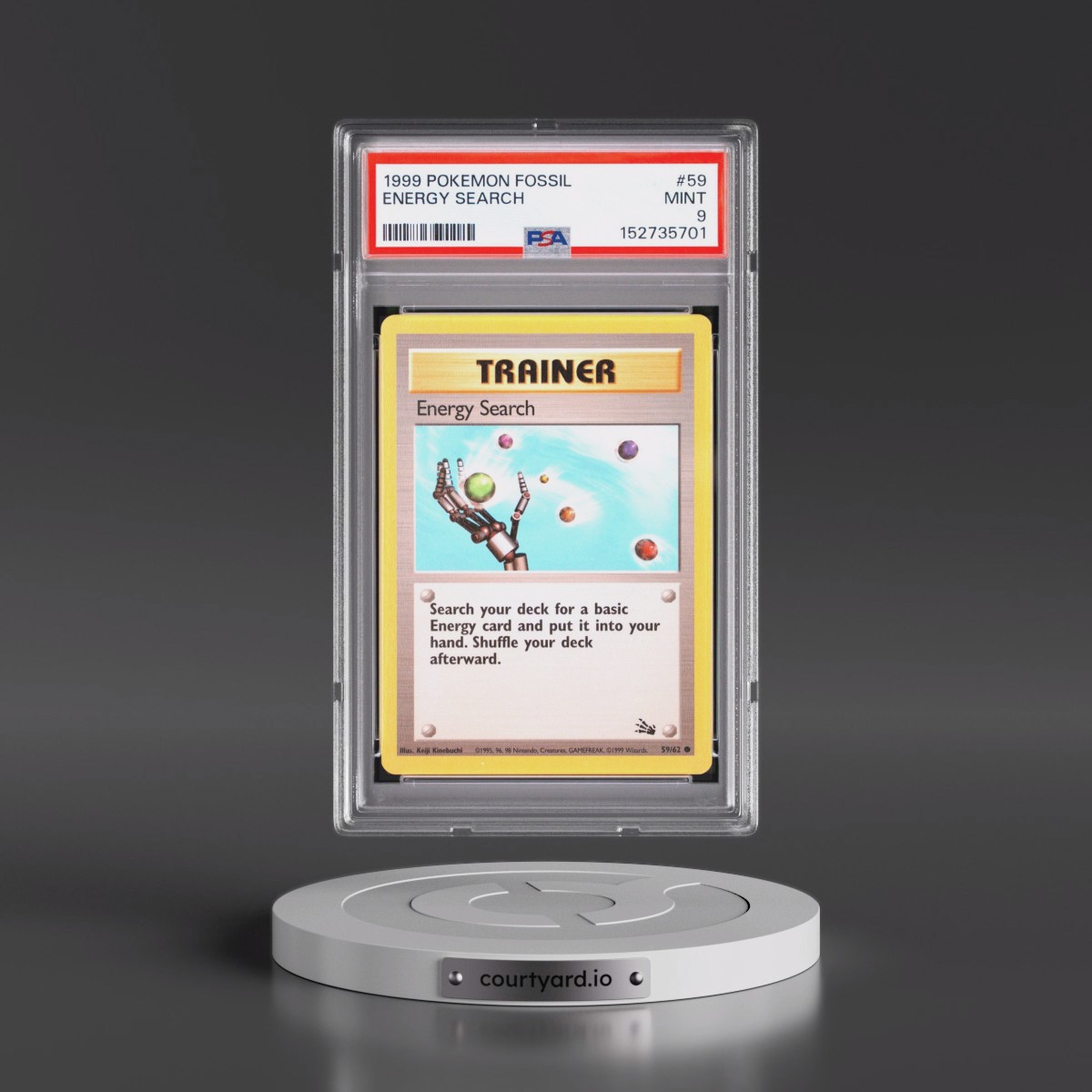 1999 Pokémon Fossil #59 Energy Search (PSA 9 MINT)