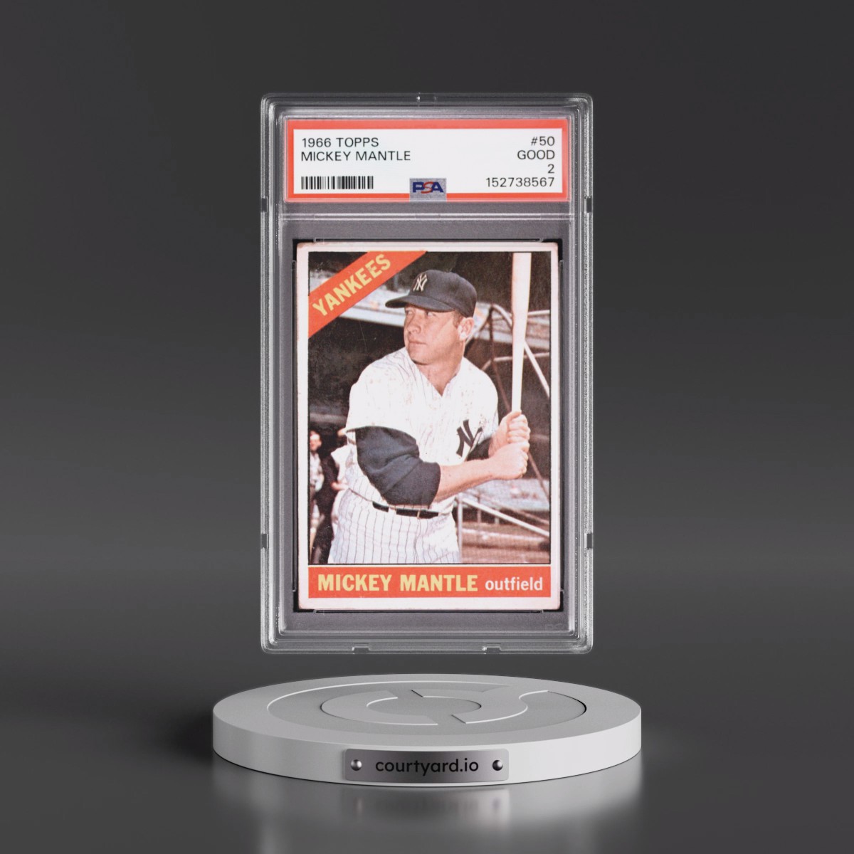1966 Topps #50 Mickey Mantle (PSA 2 GOOD)