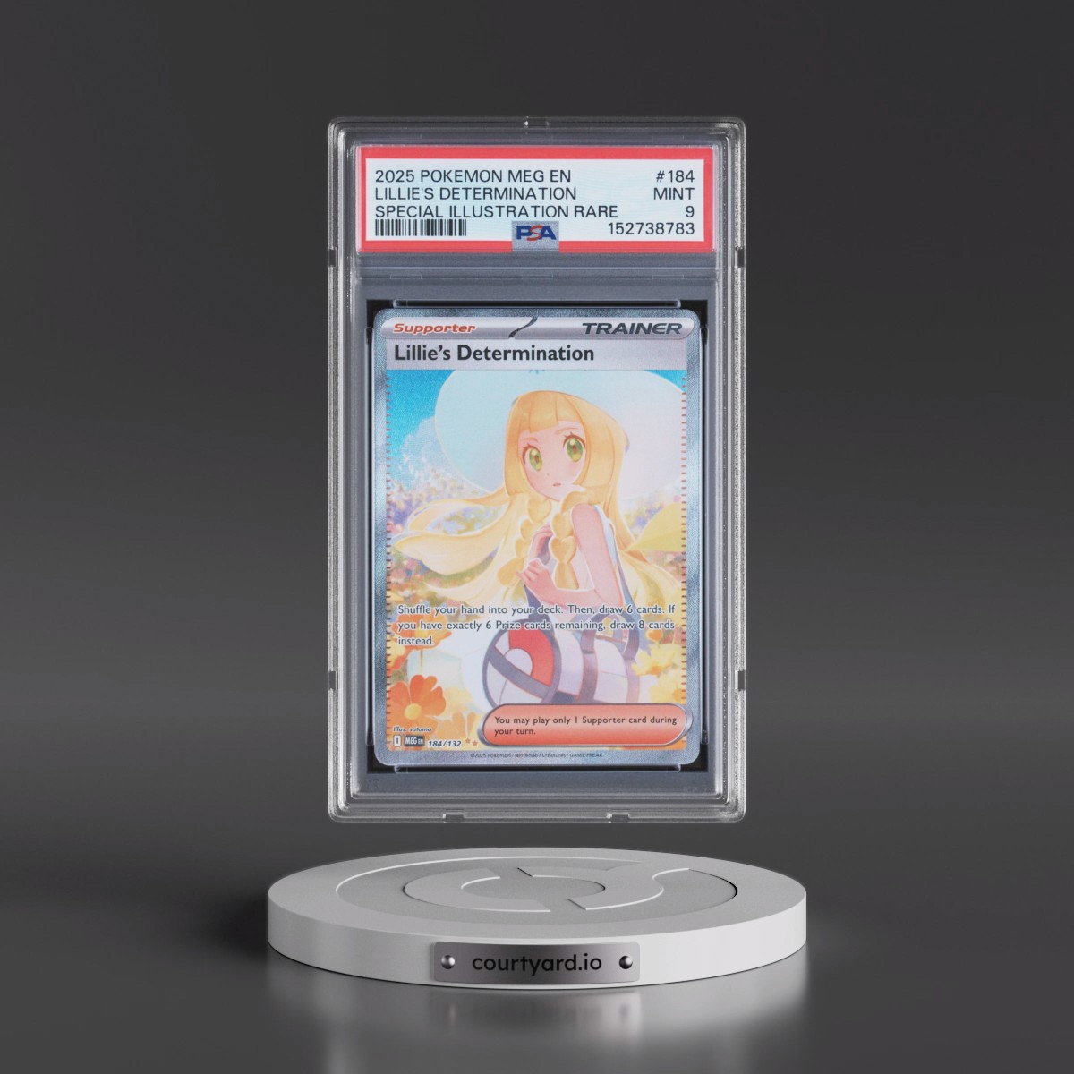 2025 Pokémon Meg EN-Mega Evolution #184 Lillie's Determination - Special Illustration Rare (PSA 9 MINT)