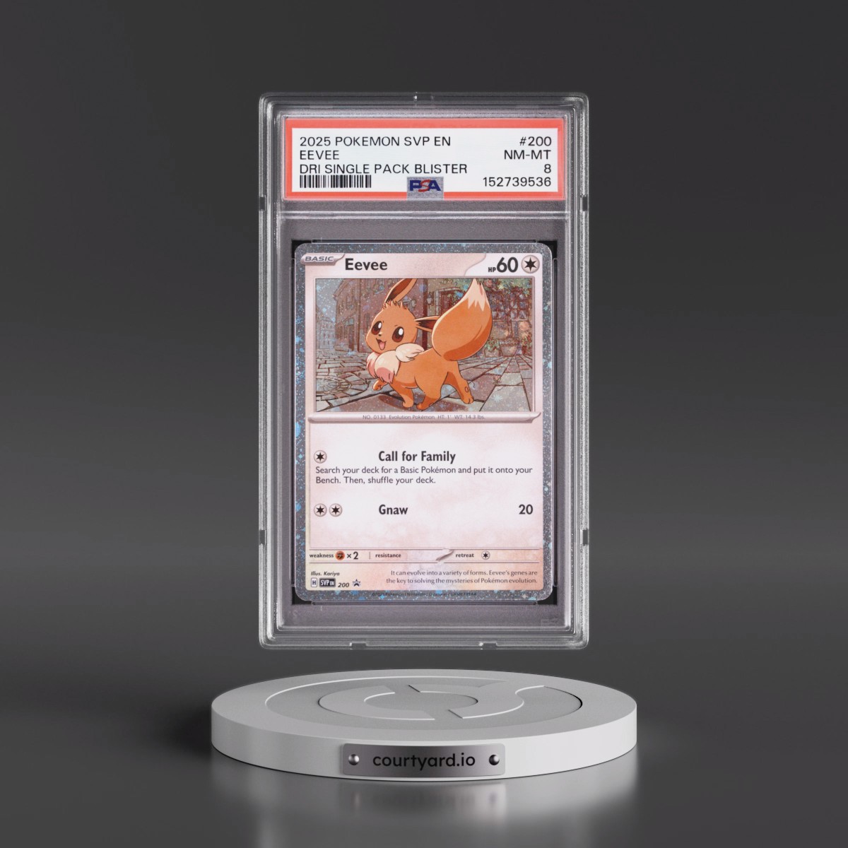 2025 Pokémon Svp EN-SV Black Star Promo Eevee - Destined Rivals Single Pack Blister #200 PSA 8