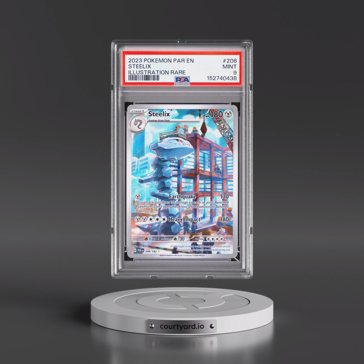 2023 Pokémon Par EN-Paradox Rift #208 Steelix - Illustration Rare (PSA 9 MINT)