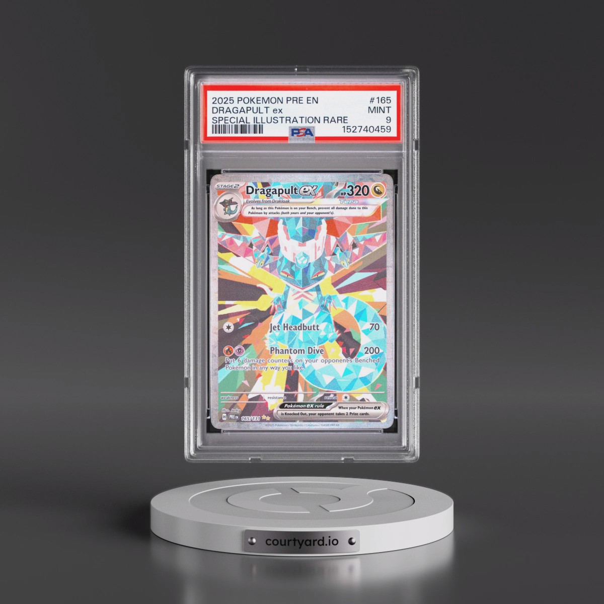 2025 Pokémon Pre EN-Prismatic Evolutions #165 Dragapult EX - Holo Special Illustration Rare (PSA 9 MINT)