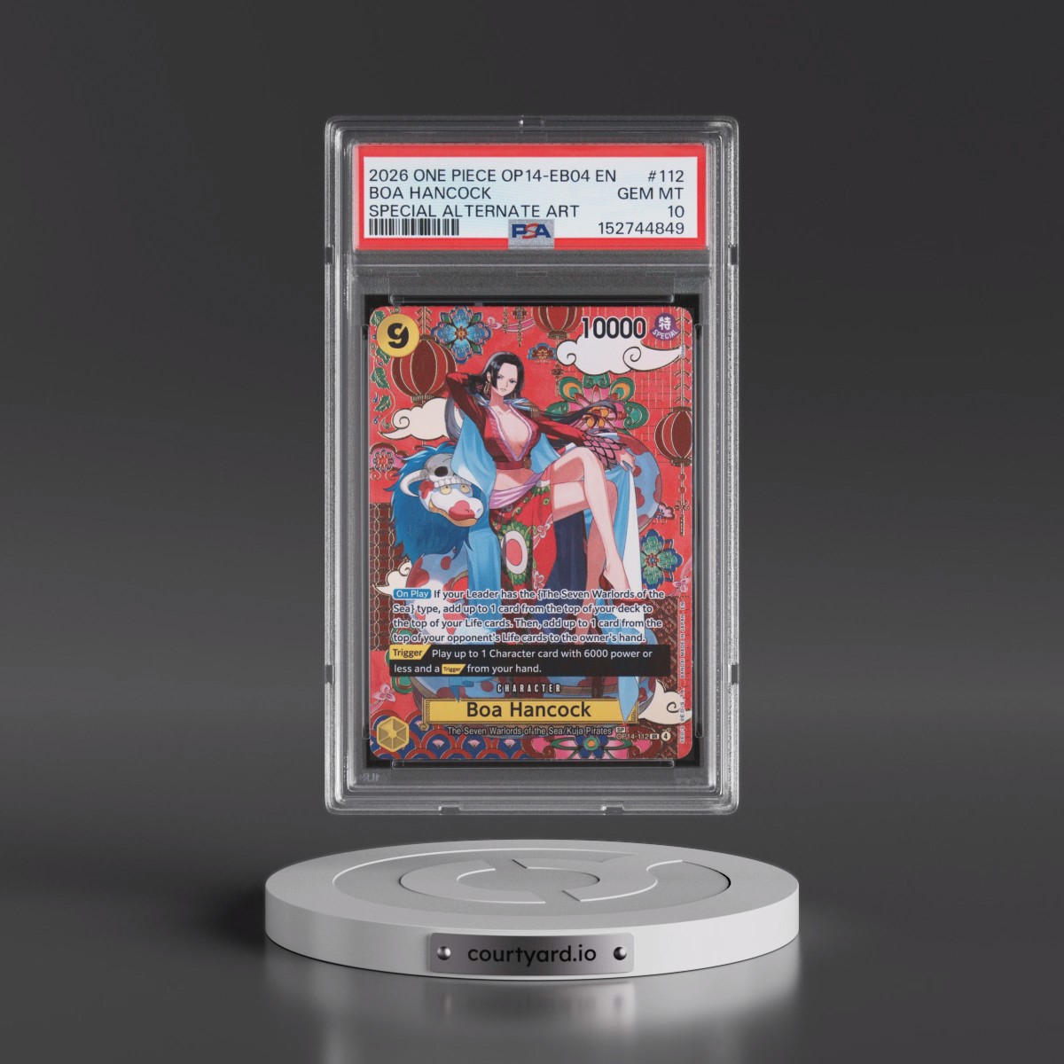 2026 One Piece OP14-EB04-the Azure Sea's Seven #112 Boa Hancock - Special Alternate Art (PSA 10 GEM MINT)