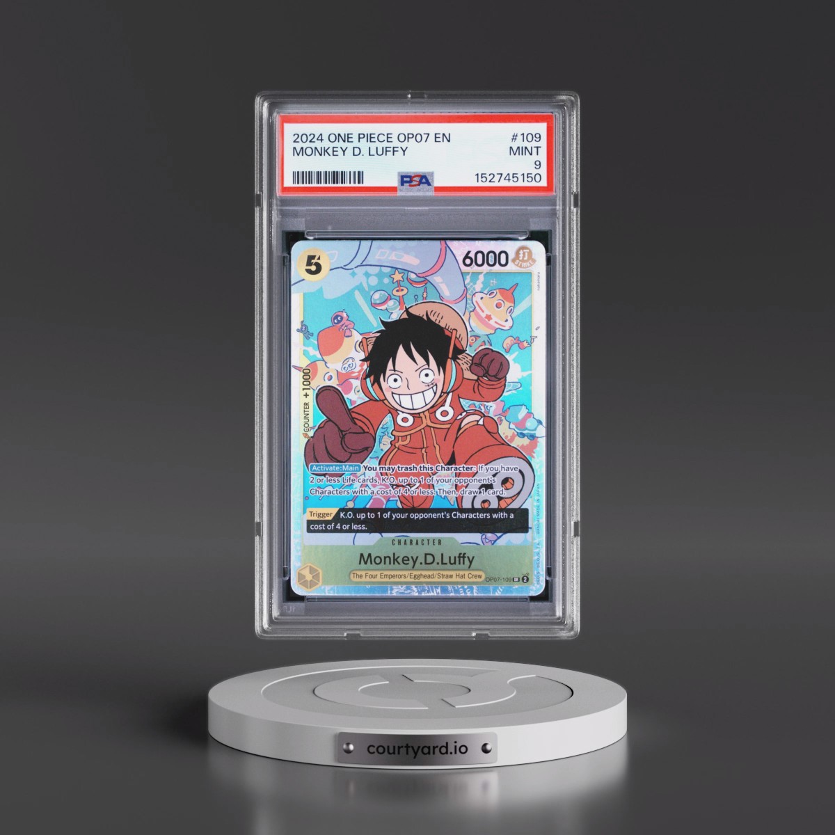 2024 One Piece OP07-500 Years in the Future #109 Monkey D. Luffy (PSA 9 MINT)