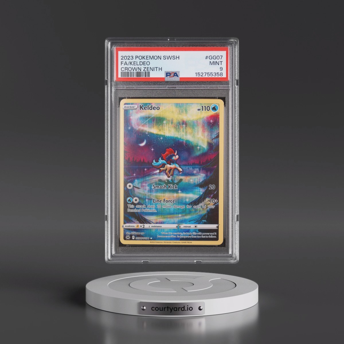 2023 Pokémon Sword and Shield Crown Zenith #GG07 Keldeo - Full Art (PSA 9 MINT)