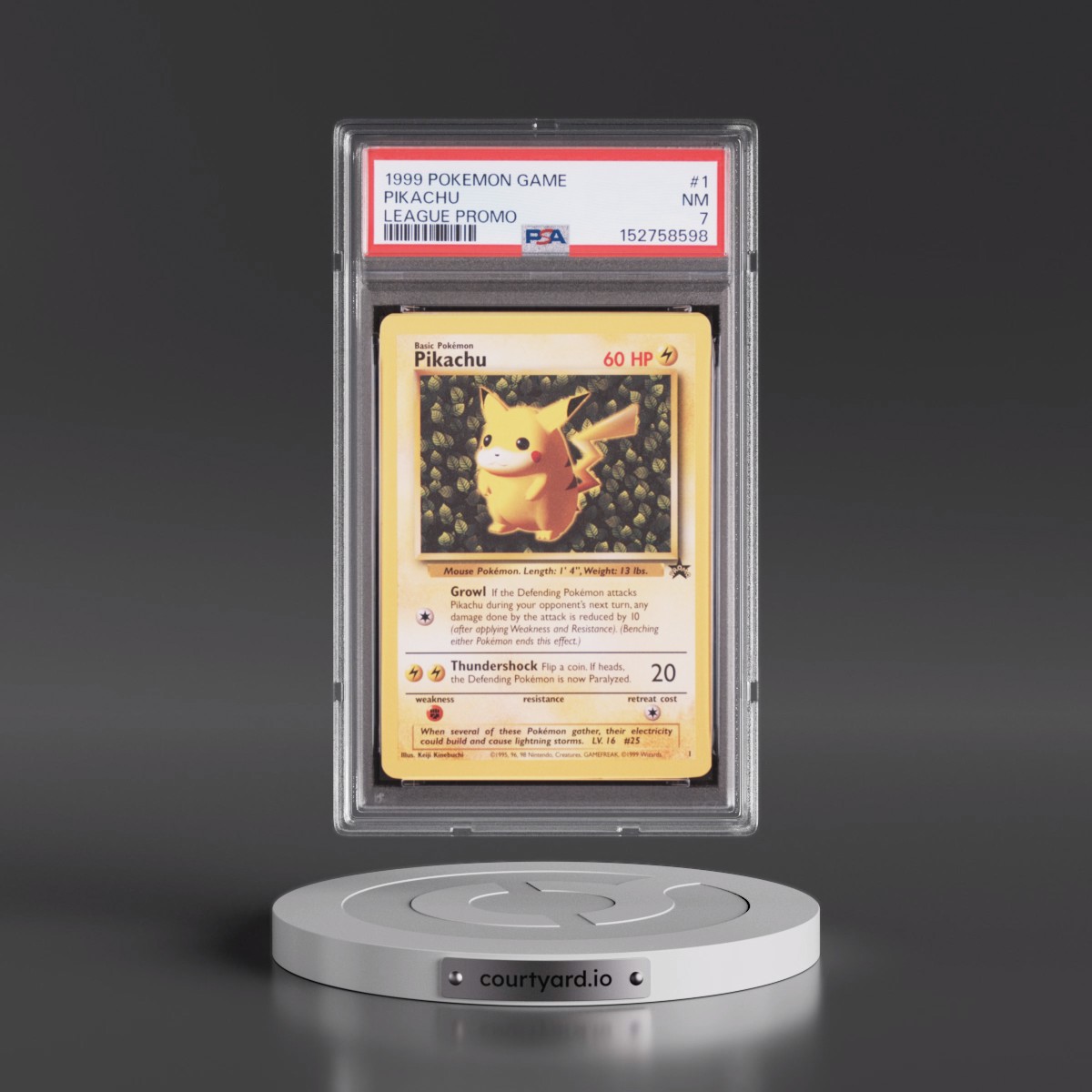1999 Pokémon League Promo #1 Pikachu (PSA 7 NM)