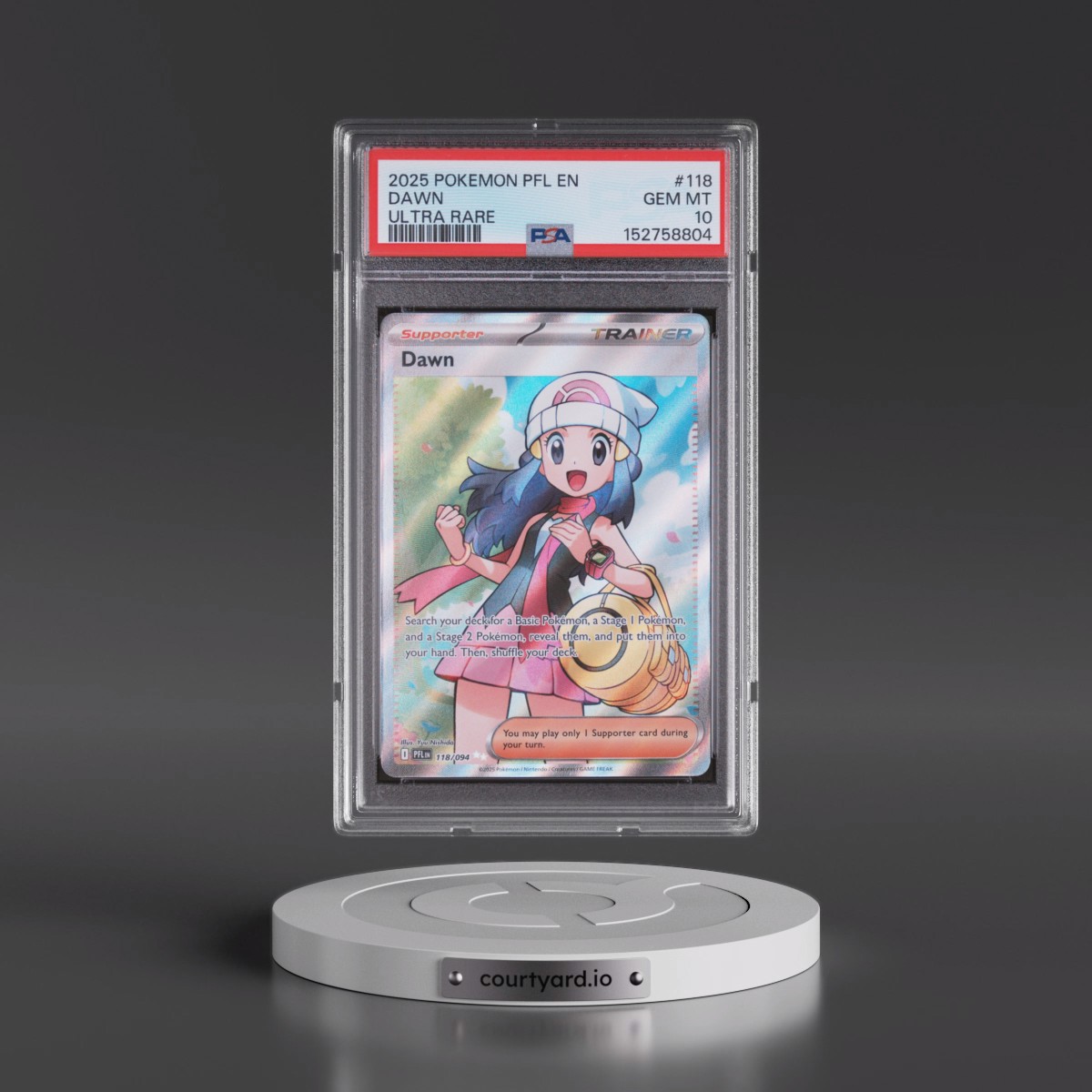2025 Pokémon Pfl EN-Phantasmal Flames #118 Dawn - Ultra Rare (PSA 10 GEM MINT)