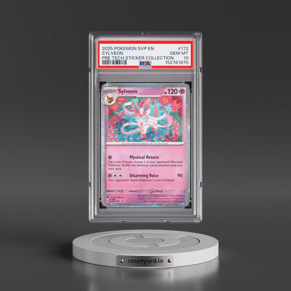 2025 Pokémon Svp EN-SV Black Star Promo #172 Sylveon - Prismatic Evolutions Tech Sticker Collection (PSA 10 GEM MINT)